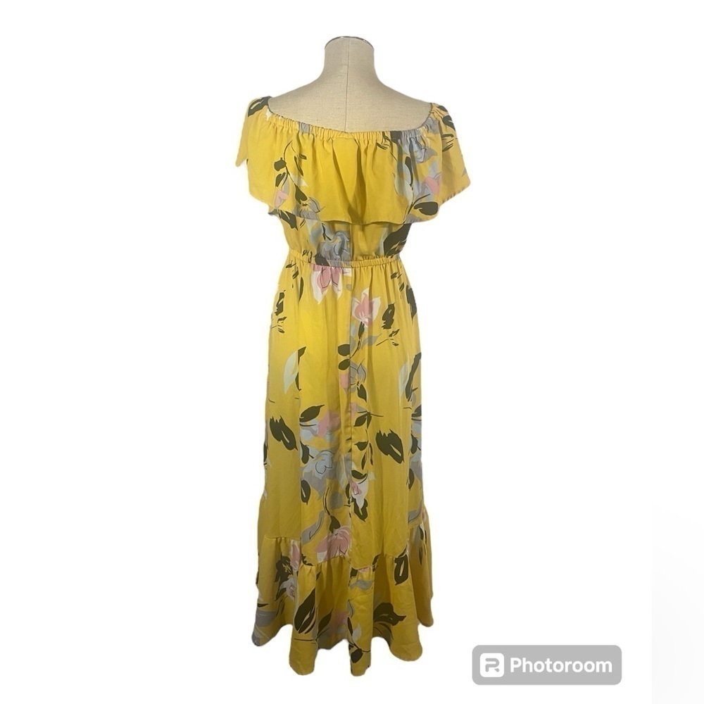 Lane Bryant Yellow Floral Off Shoulder High Low Maxi Dress Size 18/20 - Picture 2 of 6